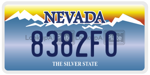 8382F0  license plate in NV