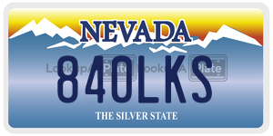 840LKS license plate in Nevada