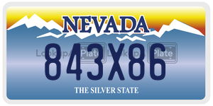843X86  license plate in NV