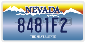 8481F2  license plate in NV