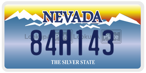 84H143 license plate in Nevada