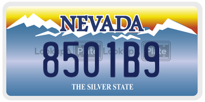 8501B9 license plate in Nevada