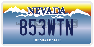 853WTN license plate in Nevada