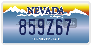 859Z67 license plate in Nevada