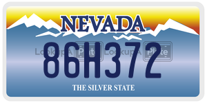 86H372  license plate in NV