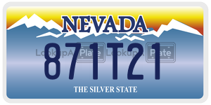 871T21 license plate in Nevada