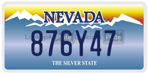 876Y47 license plate in Nevada