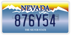 876Y54 license plate in Nevada