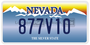 877V10 license plate in Nevada