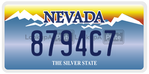 8794C7 license plate in Nevada
