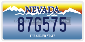 87G575  license plate in NV