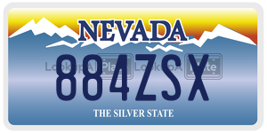 884ZSX  license plate in NV