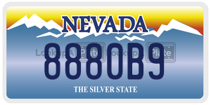 8880B9  license plate in NV