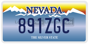 891ZGC license plate in Nevada
