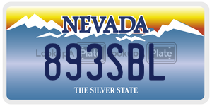 893SBL license plate in Nevada