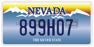 899H07  license plate in NV