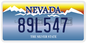 89L547 license plate in Nevada