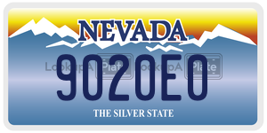 9020E0  license plate in NV