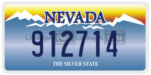 912714  license plate in NV