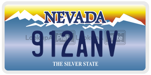 912ANV  license plate in NV