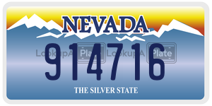914716  license plate in NV