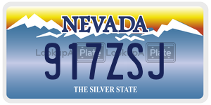 917ZSJ  license plate in NV