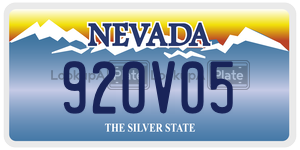 920V05  license plate in NV
