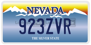 923ZVR  license plate in NV