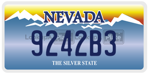 9242B3  license plate in NV