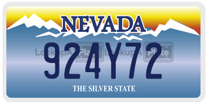 924Y72 license plate in Nevada