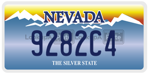 9282C4  license plate in NV