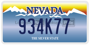 934K77  license plate in NV