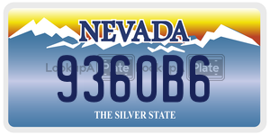 9360B6  license plate in NV