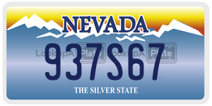 937S67 license plate in Nevada