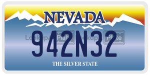 942N32 license plate in Nevada
