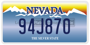 94J870  license plate in NV