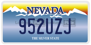 952UZJ  license plate in NV