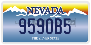 9590B5  license plate in NV