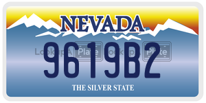 9619B2 license plate in Nevada