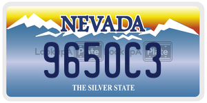 9650C3  license plate in NV