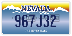 967J32 license plate in Nevada