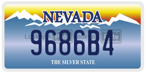 9686B4 license plate in Nevada