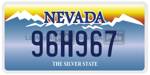 96H967  license plate in NV