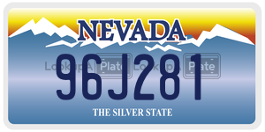 96J281  license plate in NV