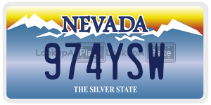 974YSW license plate in Nevada