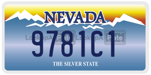 9781C1  license plate in NV