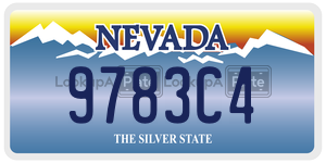 9783C4  license plate in NV