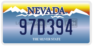 97D394  license plate in NV
