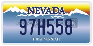 97H558  license plate in NV