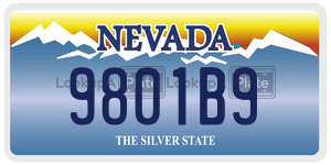 9801B9 license plate in Nevada